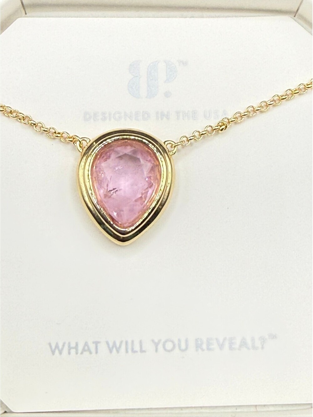 Bomb Party Gold A Pair to Dream By Rose Quartz Necklace